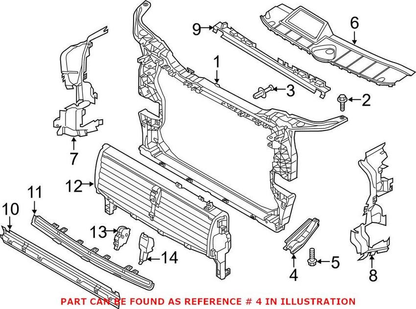 Audi Radiator Support Bracket - Driver Side 80A805527